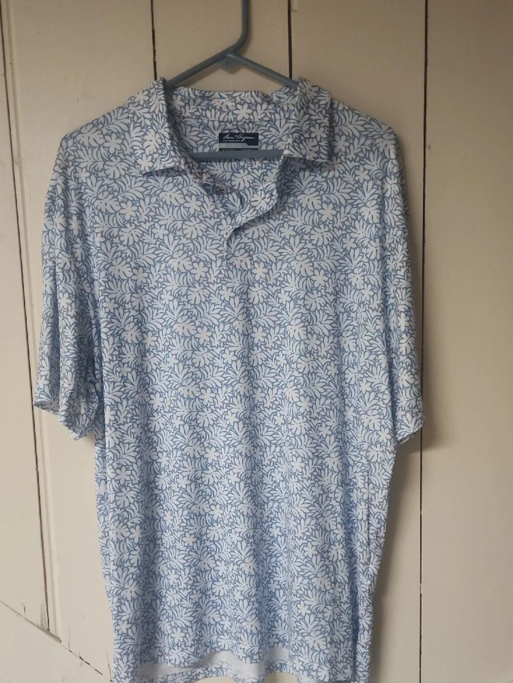 Hogan Men's Light Blue Floral Polo Shirt